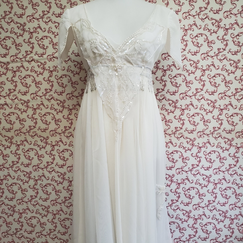 Vintage handmade vail wedding dress